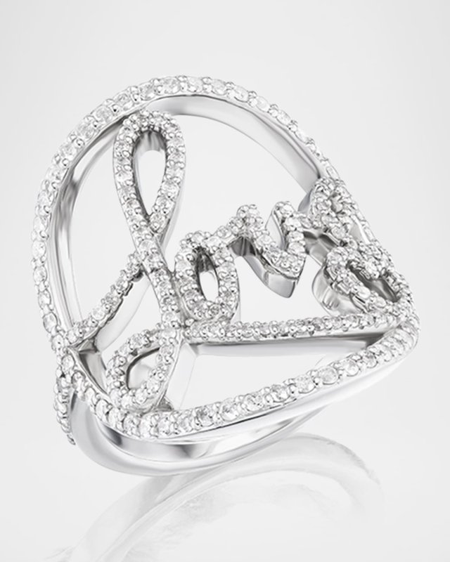 Diamond Love Saddle Statement Ring